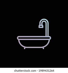 Icono de vector de gradiente azul de la bañera