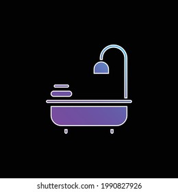 Icono de vector de gradiente azul de la bañera