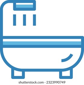 Bathtub Blue Icon - Einzelsymbol, Vektorgrafik