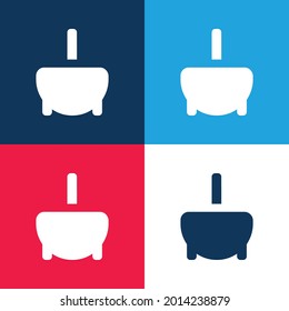 Bathtub blue and red four color minimal icon set