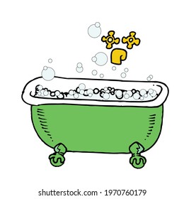 bathtub with bubble soap vector design
