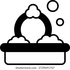 Bathtub with Bubbles Icon - Bathroom Concept
