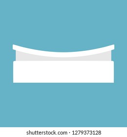 Bathtub ceramic vector icon side view. Wash health faucet concept classic bathroom cleaning spa relax interior