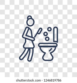 Bathtub cleaning icon. Trendy linear Bathtub cleaning logo concept on transparent background from cleaning collection