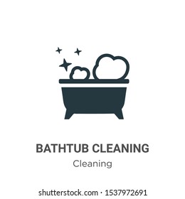 Bathtub cleaning vector icon on white background. Flat vector bathtub cleaning icon symbol sign from modern cleaning collection for mobile concept and web apps design.