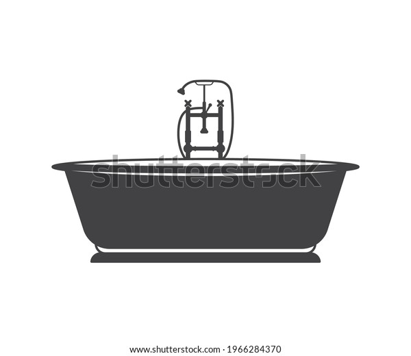 Bathtub Clipart Bathtub Silhuette Baht Icon Stock Vector (Royalty Free ...