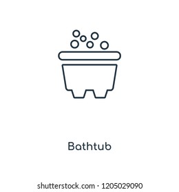 Bathtub concept line icon. Linear Bathtub concept outline symbol design. This simple element illustration can be used for web and mobile UI/UX.
