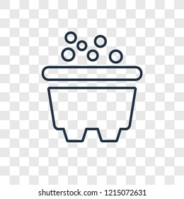 Bathtub concept vector linear icon isolated on transparent background, Bathtub concept transparency concept in outline style