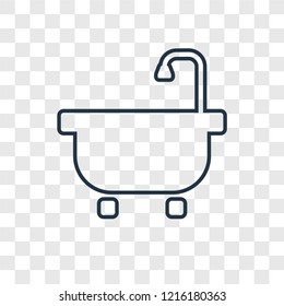 bathtub concept vector linear icon isolated on transparent background, bathtub concept transparency concept in outline style