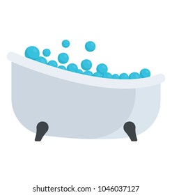 Bathtub design icon for shower, bathing and spa