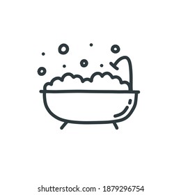 Badewanne-Doodle-Symbol, Vektorgrafik