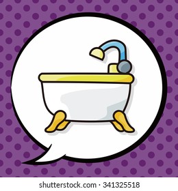 bathtub doodle, speech bubble