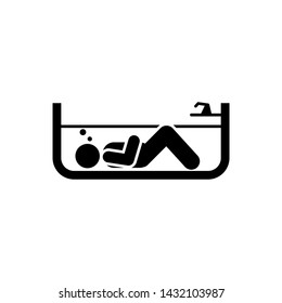 Bathtub drown killing himself man icon. Element of pictogram death illustration
