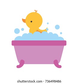 bathtub and duck clean hygiene interior ceramic icon