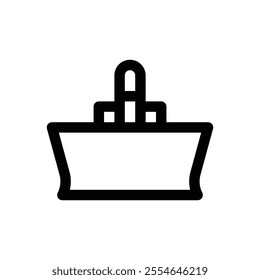 Bathtub. Editable stroke icon on white background.