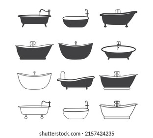 Bathtub Eps Bathtub Vector Silhouette Stock Vector Royalty Free Shutterstock