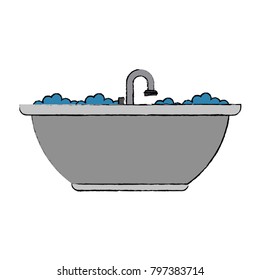 Bathtub with faucet open