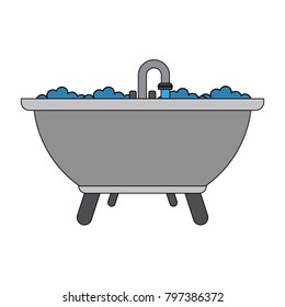 Bathtub with faucet open
