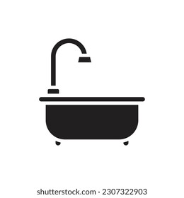 Bathtub Filled Icon Vector Illustration