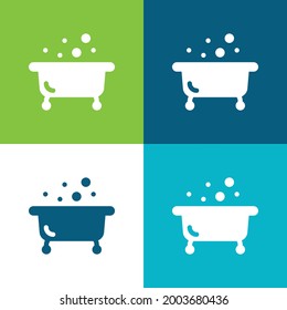 Bathtub Flat four color minimal icon set