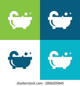 Bathtub Flat four color minimal icon set