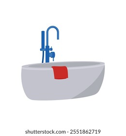 Icono plano de la bañera, Ilustración vectorial