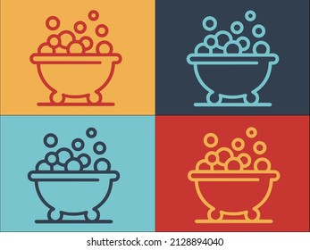 Bathtub Foam Bubble Logo Template, Simple Flat Icon of bath,bathtub,background