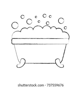 bathtub foam bubbles clean hygiene interior ceramic icon