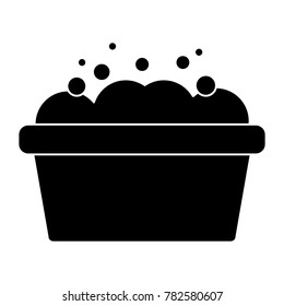 bathtub with foam icon image 