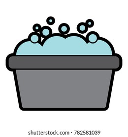 bathtub with foam icon image 