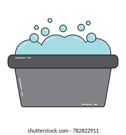 bathtub with foam icon image 