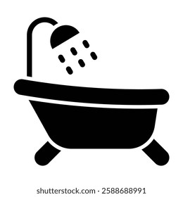 Bathtub Glyph Icon Design For Personal And Commercial Use