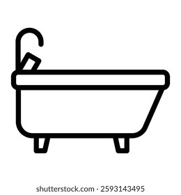 Bathtub Glyph Icon Design For Personal nad Commercial Use