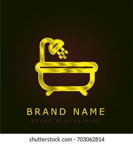 Bathtub golden metallic logo
