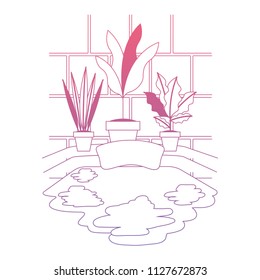 bathtub with houseplants scene