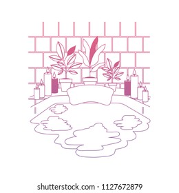 bathtub with houseplants scene