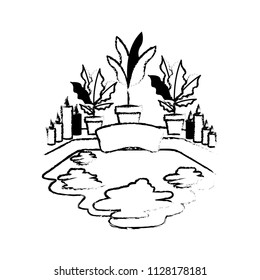 bathtub with houseplants scene