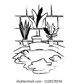 bathtub with houseplants scene