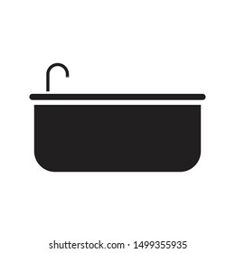 bathtub icon black and isolated vector illustration