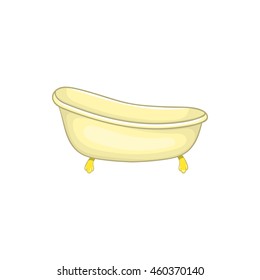 Bathtub icon in cartoon style on a white background