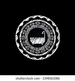 bathtub icon with chalkboard texture