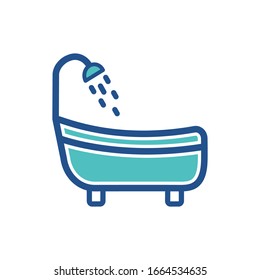 bathtub icon collection, trendy style