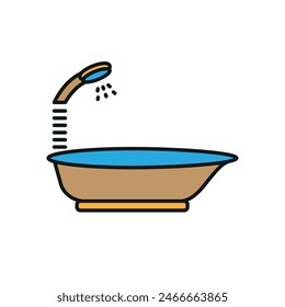 Bathtub icon color vector design templates simple and modern