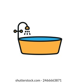 Bathtub icon color vector design templates simple and modern
