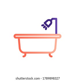 Bathtub icon design. Bathroom illustration sign symbol in outline vector style