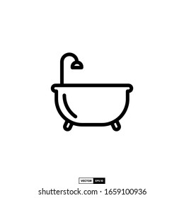 icono de la bañera, plantilla vectorial de inspiración de diseño para interfaz y cualquier propósito
