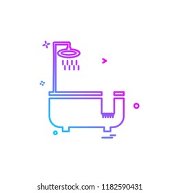 Bathtub icon design vector 