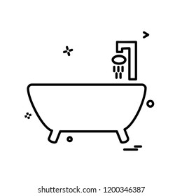 Bathtub icon design vector
