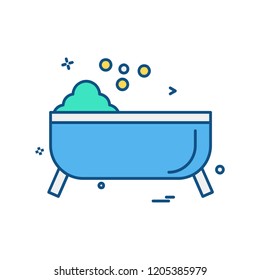 Bathtub icon design vector