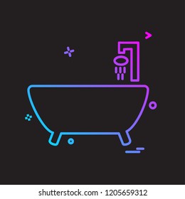 Bathtub icon design vector